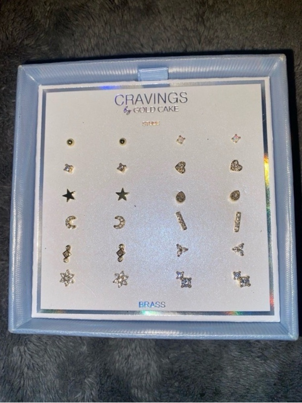 BNIB Cravings by Gold Cake Brass/Gold Plated 10 sets of Earrings